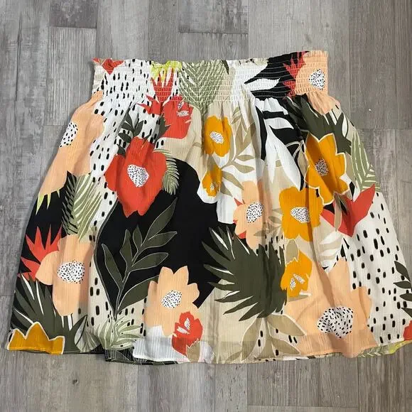Loft Tropical Smocked Skirt size XL - Picture 8 of 12